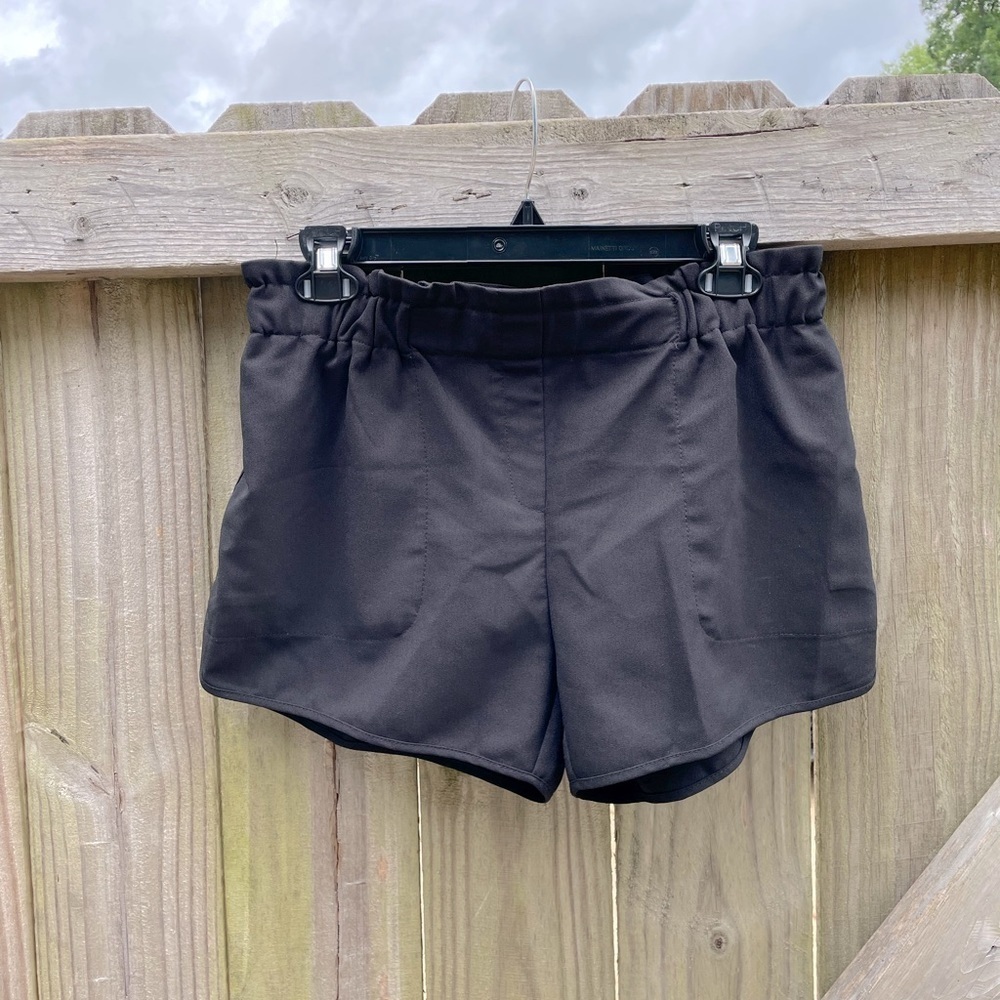 Lumiere Black Paperbag Waist Casual Shorts